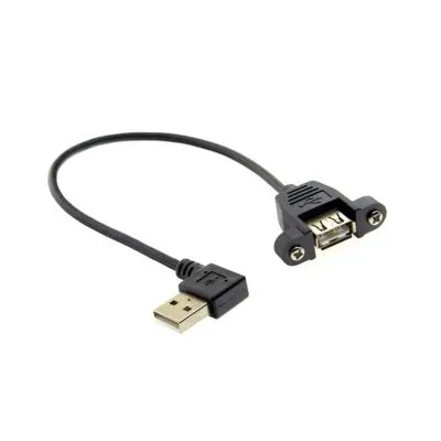 Panel Montajlı USB A Uzatma Kablosu-90°-30cm - 1