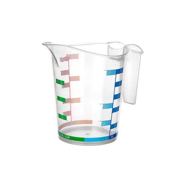 Kırtasiye Ürünleri - Plastik Ölçü Kabı 500 ml - Renkli Skala