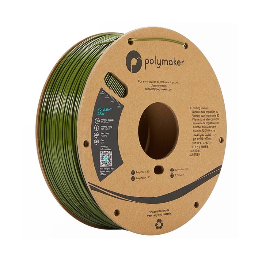 Polymaker PolyLite ASA Filament Askeri Yeşil - 1