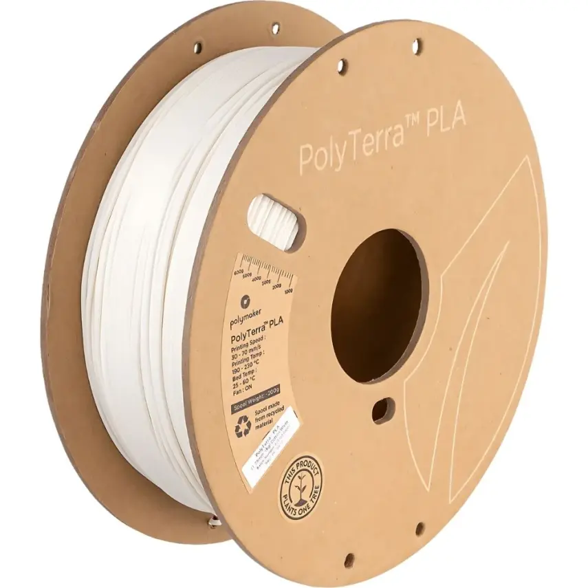 Polymaker PolyTerra Matte PLA Filament Pamuk Beyaz - 1