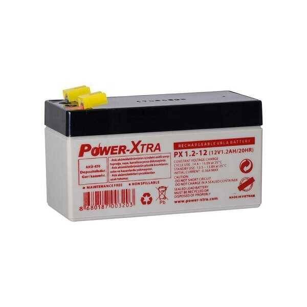 Power-Xtra 12V 1.2Ah Bakımsız Kuru Akü - 1