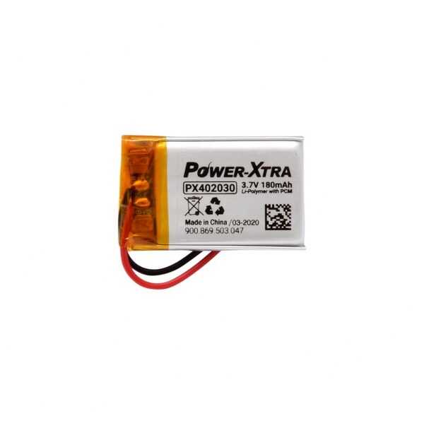 Li-Po / Li-Ion PİL - Power-Xtra PX402030 1S 3.7V 180 mAh Li-Po Pil - Devreli