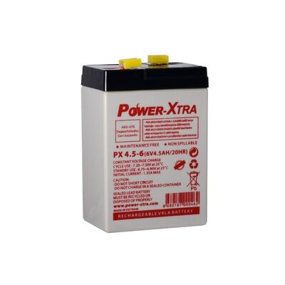 Power-Xtra PX4.5-6 6V 4.5Ah Bakımsız Kuru Akü - 1