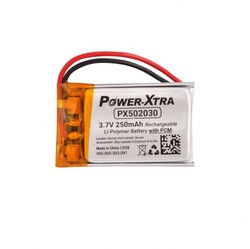 Li-Po / Li-Ion PİL - Power-Xtra PX502030 1S 3.7V 250 mAh Li-Po Pil - Devreli