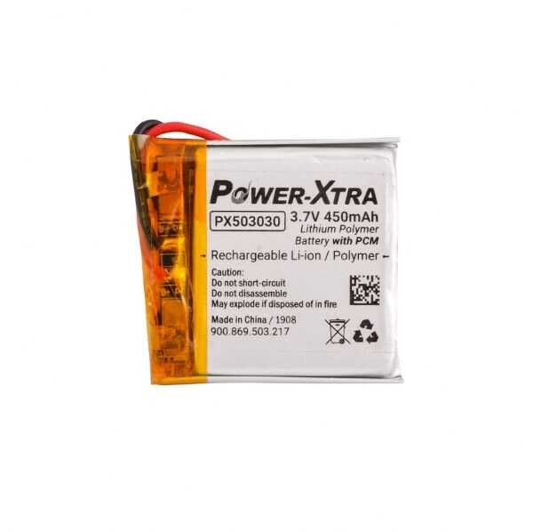 Li-Po / Li-Ion PİL - Power-Xtra PX503030 1S 3.7V 450 mAh Li-Po Pil - Devreli