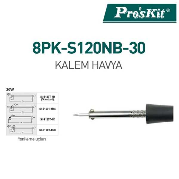 Havya - Lehim İstasyonu - Proskit 30W Kalem Havya - 8PK-S120NB-30