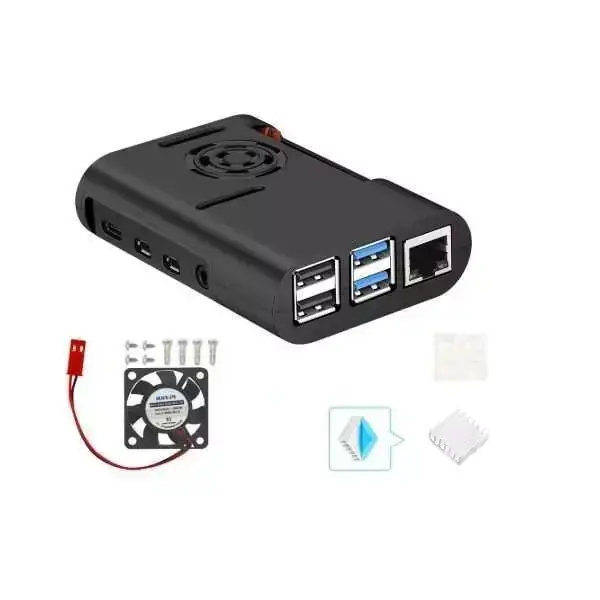 Raspberry Pi 4 Fan Case-Siyah - 1