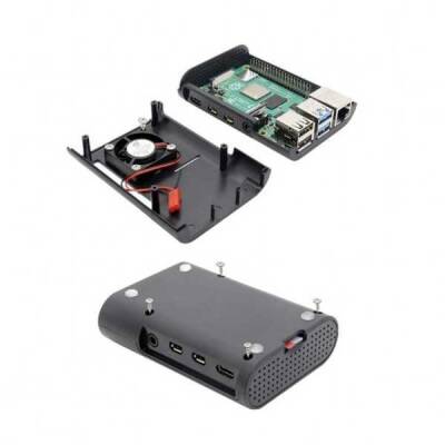 Raspberry Pi 4 Fan Case-Siyah - 2 data-big=