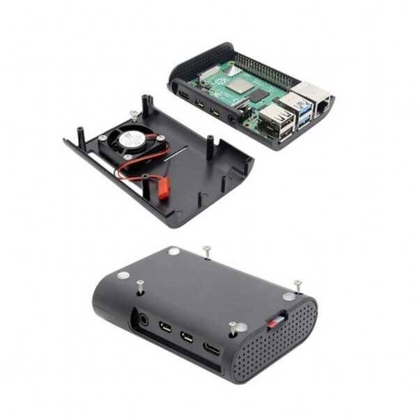 Raspberry Pi 4 Fan Case-Siyah - 2