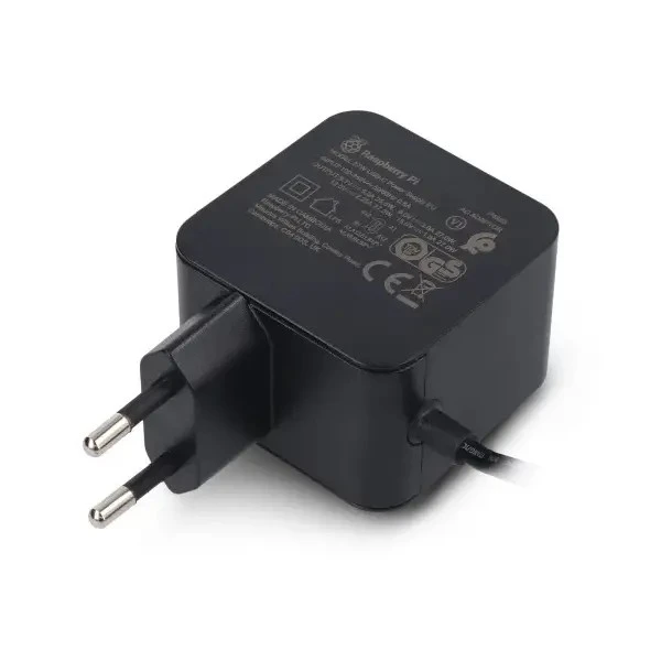 Raspberry Pi 5 27W USB-C Güç Adaptörü - Siyah - 1