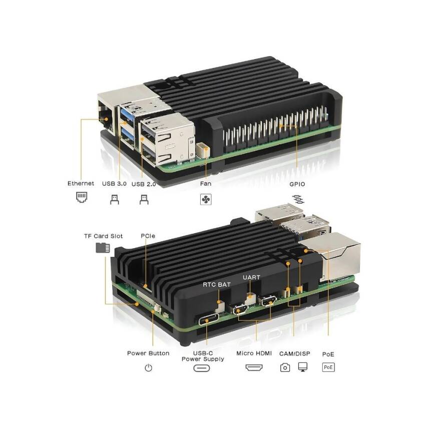 Raspberry Pi 5 Alüminyum Kasa - 4