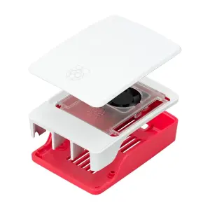 Raspberry Pi 5 Kutu - Kırmızı/Beyaz - 1