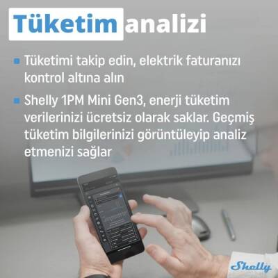 Shelly 1PM Mini Gen3 Enerji Ölçer Röle - 4 data-big=