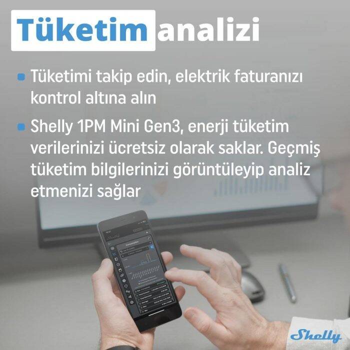 Shelly 1PM Mini Gen3 Enerji Ölçer Röle - 4