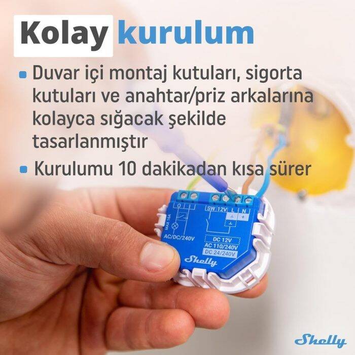 Shelly Plus 1 Wi-Fi ve Bluetooth Akıllı Röle - 3