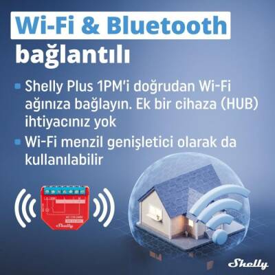 Shelly Plus 1PM Tek Kanal Enerji Ölçer Akıllı Röle - 7 data-big=
