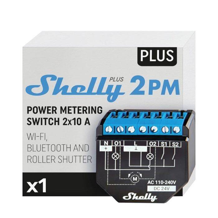 Shelly Plus 2PM Çift Kanal Enerji Ölçer Akıllı Röle - 1