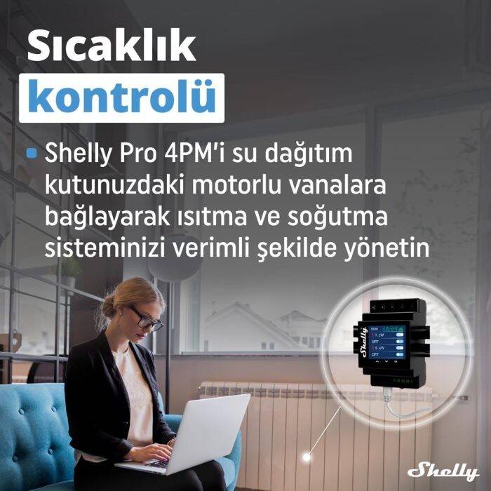 Shelly Pro 4PM Dört Kanal Enerji Ölçer Röle - 4