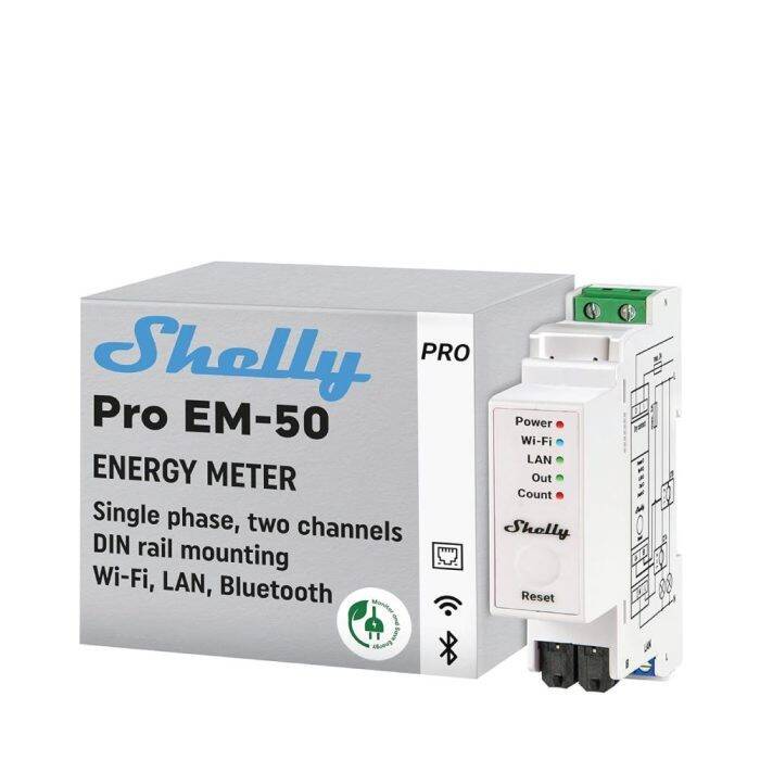 Shelly Pro EM-50 1 Faz Enerji Ölçer - 1