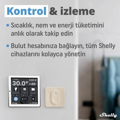 Shelly Wall Display & BLU H&T Beyaz Merkezi Kontrol Panel Seti - 2 data-big=