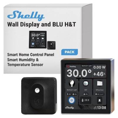 Shelly Wall Display & BLU H&Ta Siyah Merkezi Kontrol Panel Seti - 1 data-big=