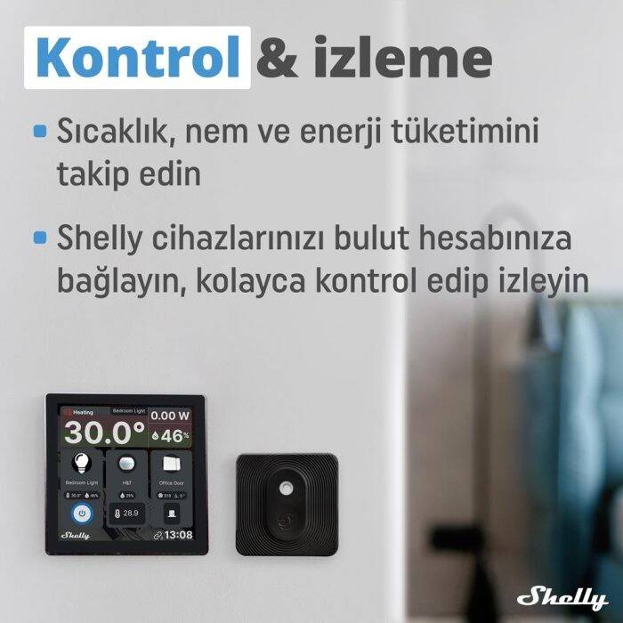 Shelly Wall Display & BLU H&Ta Siyah Merkezi Kontrol Panel Seti - 3