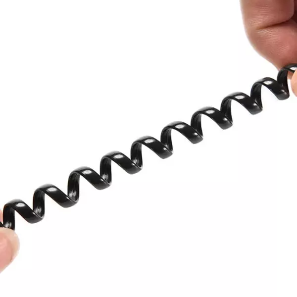 Telefon Spiral Kablo - Siyah - Thumbnail