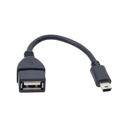 USB Kablo - USB Dişi - Mini USB Data Kablosu - 15cm