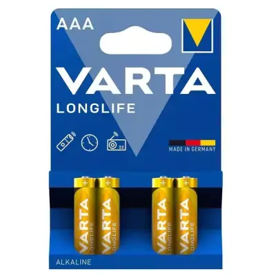 Varta 4103 Longlife AAA 4'lü İnce Kalem Pil - 1 data-big=