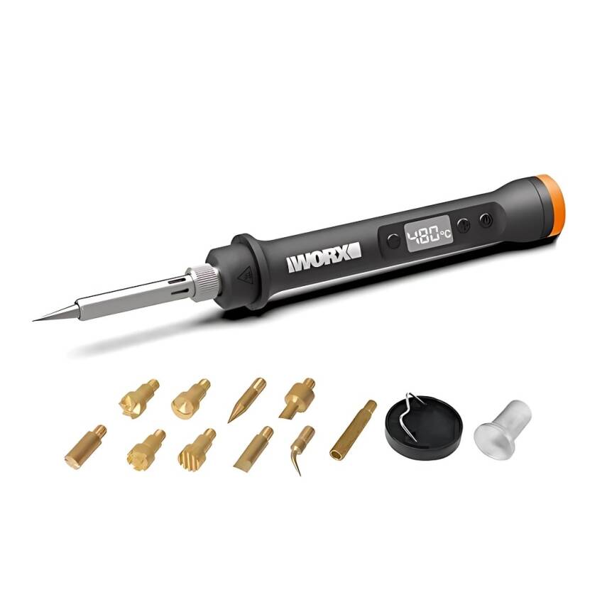 WORX WX744.9 MAKERX 20Volt Profesyonel Dijital Lehim Tabancası + 12 Aksesuar (Akü Dahil Değildir) - 1