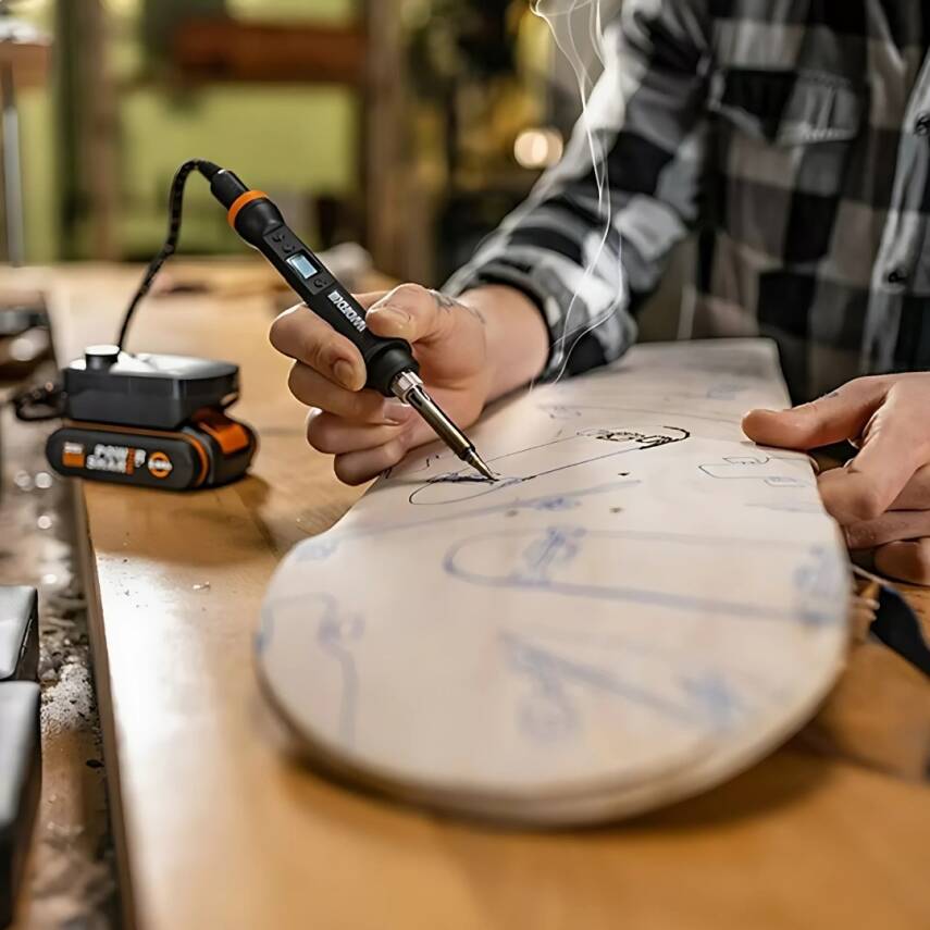 WORX WX744.9 MAKERX 20Volt Profesyonel Dijital Lehim Tabancası + 12 Aksesuar (Akü Dahil Değildir) - 3